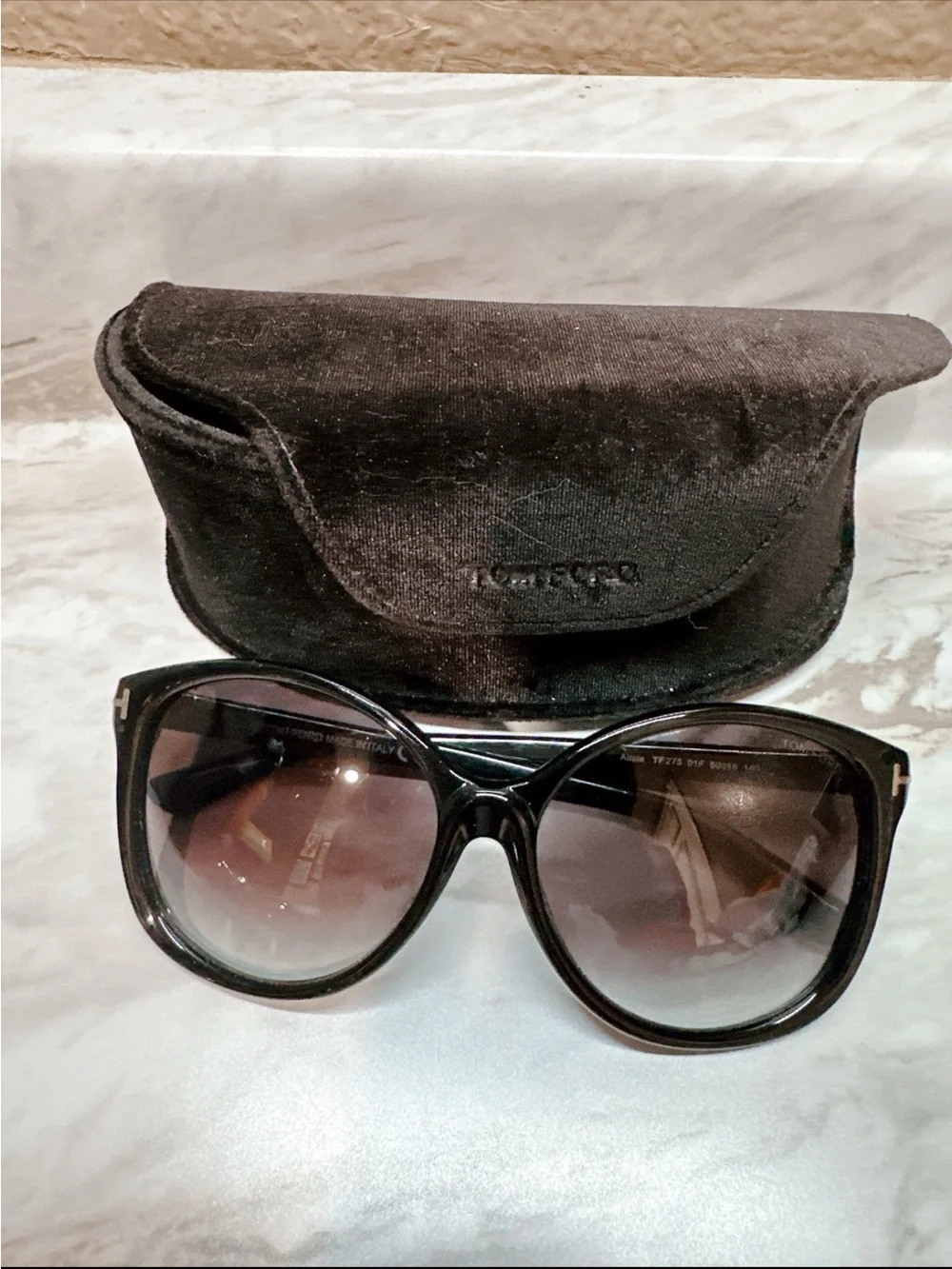 Tom Ford Black Sunglasses with Gray Gradient Lenses